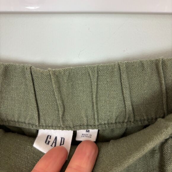 Gap Walden Green Linen Parachute Pants Women’s Medium Pull On Cargo - Picture 6 of 14